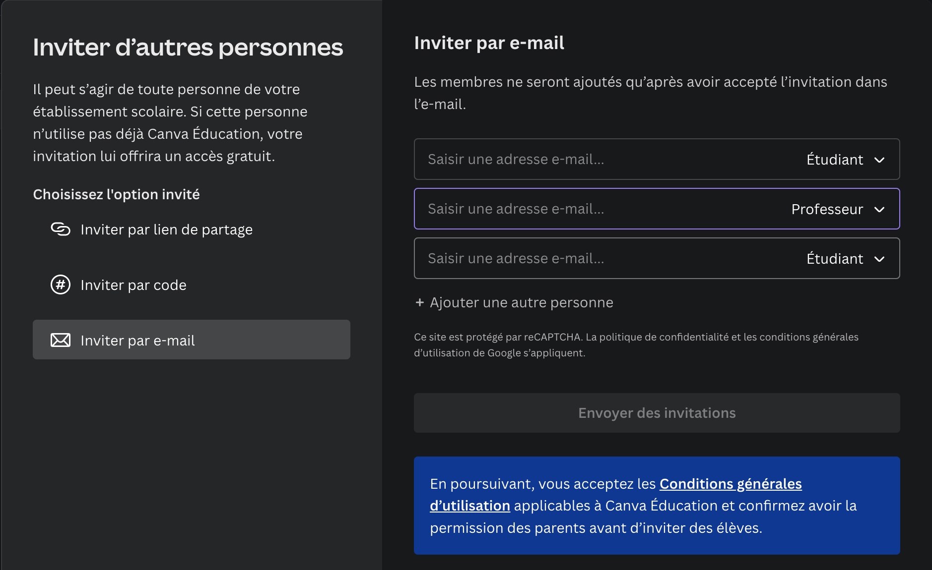 Possibilités Canva