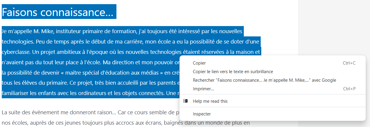 Le lecteur immersif