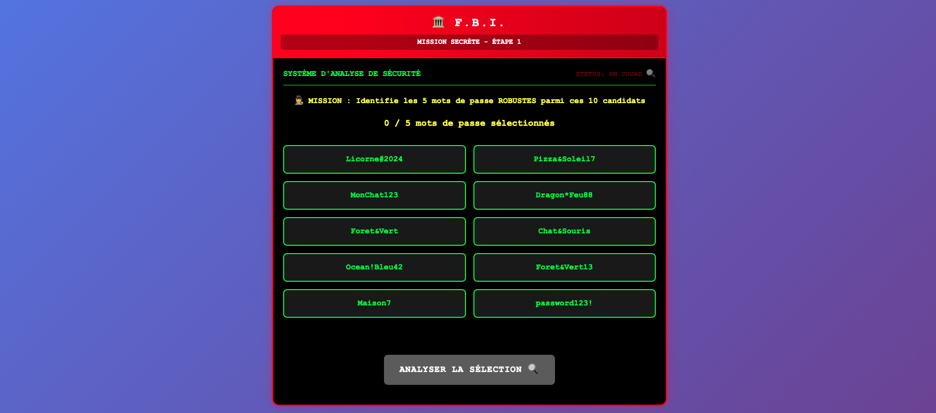 Mots de passe